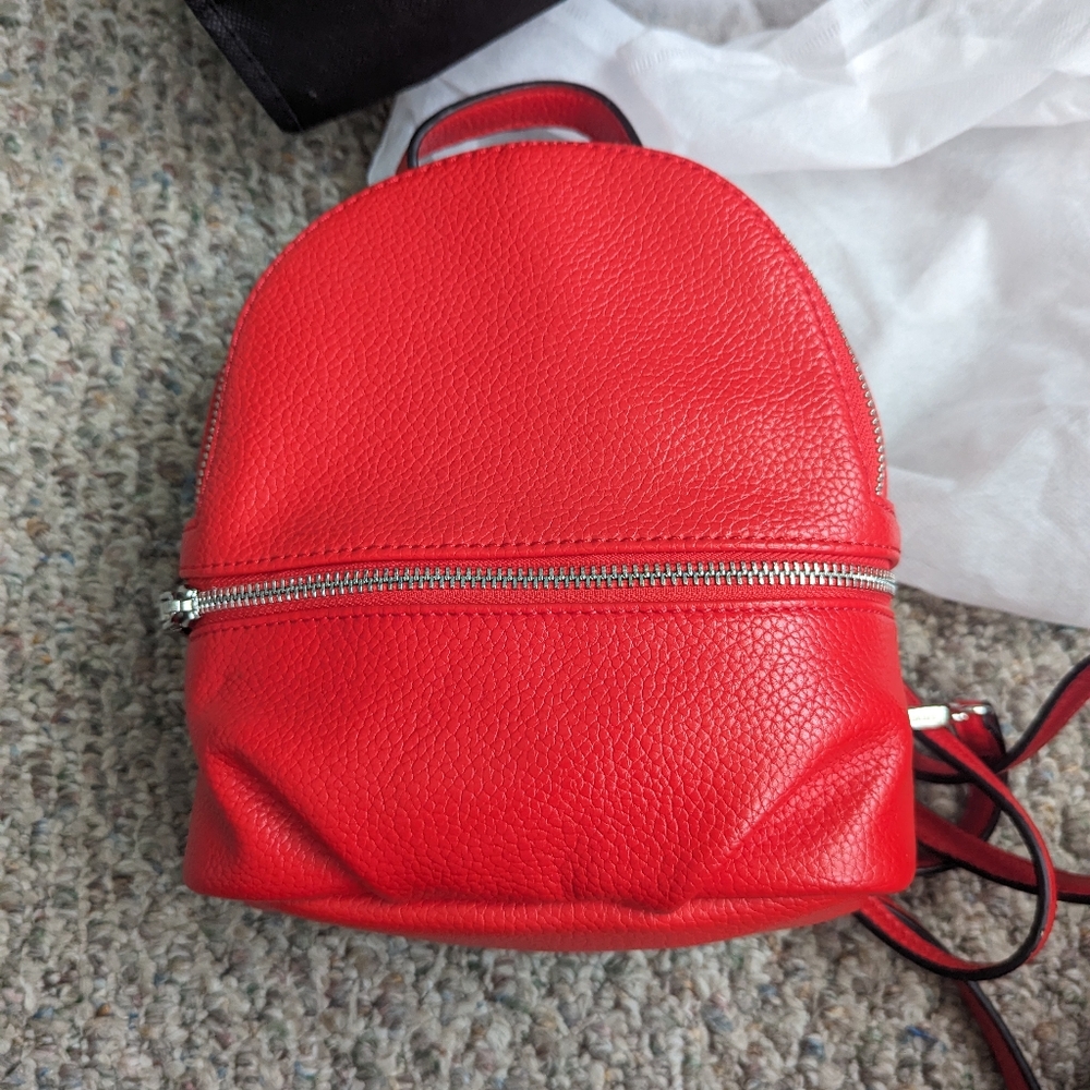 Red Steve Madden Leather Backpack Purse